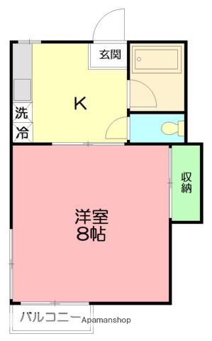 コーポ21A(1K/1階)の間取り写真