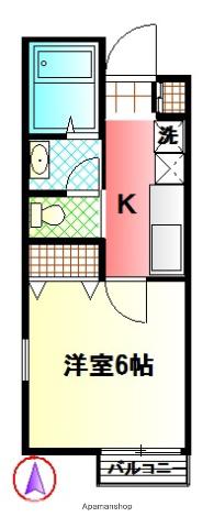 Kハイツ(1K/1階)の間取り写真
