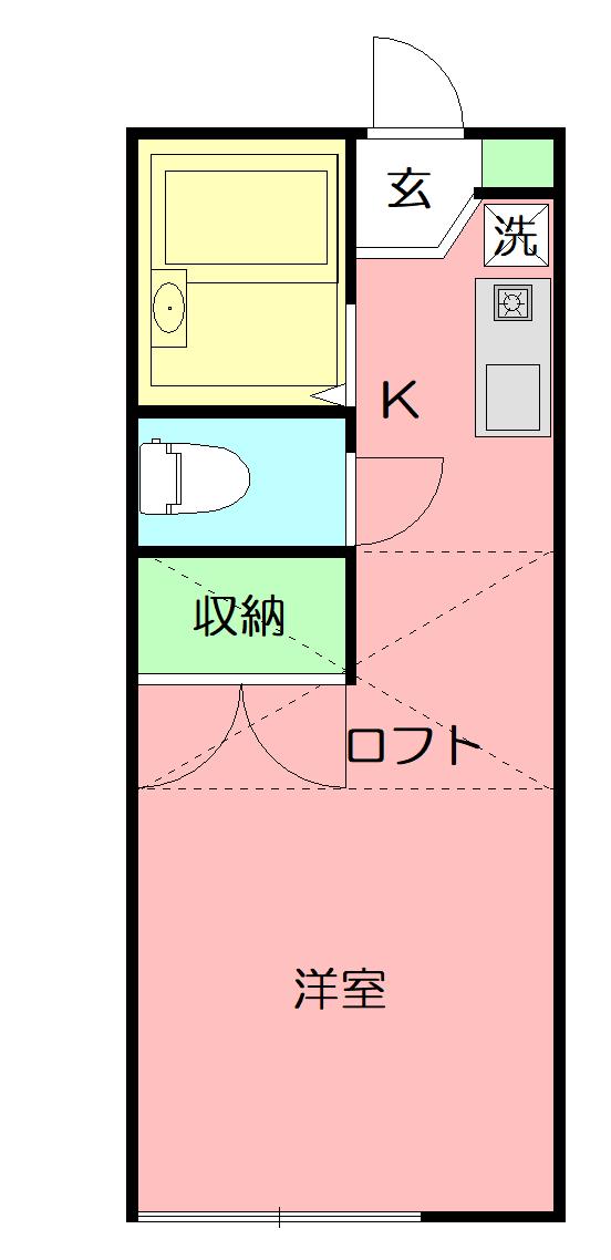 リュエル高倉(1K/1階)の間取り写真