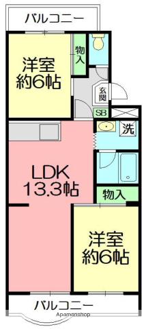 パインズ(2LDK/3階)の間取り写真