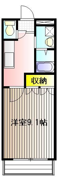 パラシオン平塚(1K/4階)の間取り写真