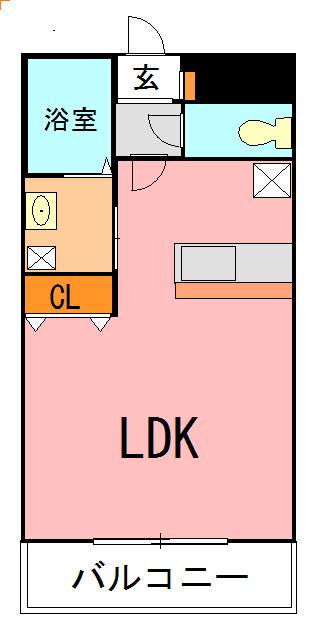 スタースクエア(ワンルーム/4階)の間取り写真