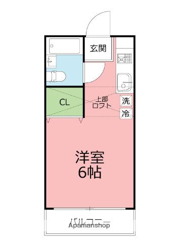 サンベルク伊勢原(ワンルーム/1階)の間取り写真