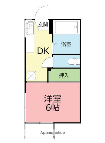 コーポハピネス(1K/2階)の間取り写真