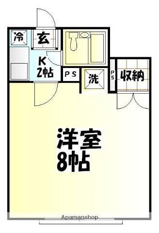 パークシティ佐藤(1K/2階)の間取り写真