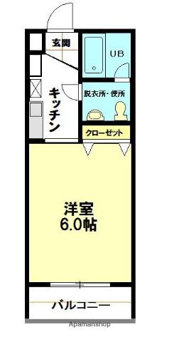 岩本ビル(1K/3階)の間取り写真