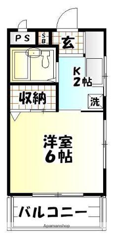 アークス(1K/2階)の間取り写真