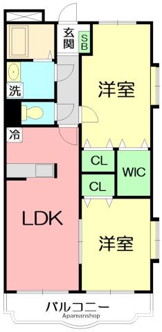 クレベール(2LDK/4階)の間取り写真