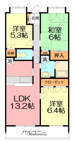 コーラルリーフ湘南(3LDK/4階)の間取り写真