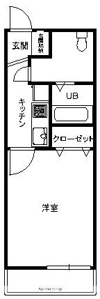 ルミエール(1K/1階)の間取り写真