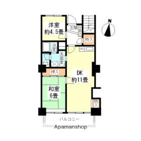東急ドエルフェニックス(2LDK/3階)の間取り写真