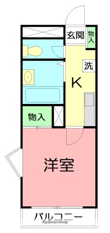 ピア湘南(1K/3階)の間取り写真