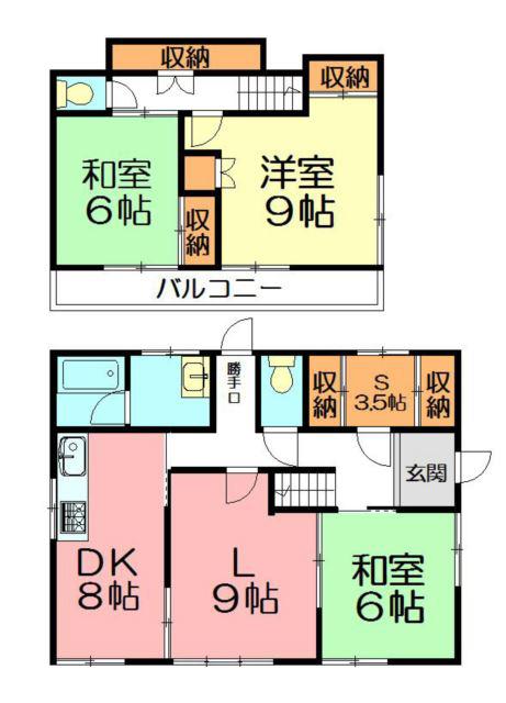湘南モノレール 西鎌倉駅 徒歩8分 2階建 築54年(3LDK)の間取り写真