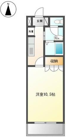 IVY COURT(1K/1階)の間取り写真