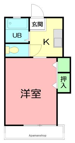 カーサ・アスール(1K/1階)の間取り写真