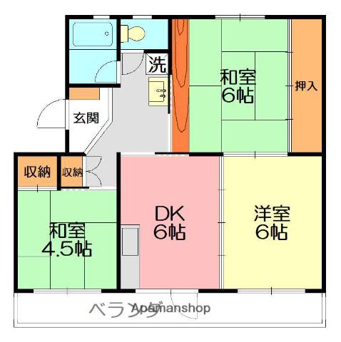 コーポ荻窪B(3DK/3階)の間取り写真