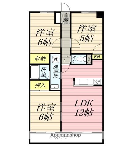 アクティー2(3LDK/4階)の間取り写真