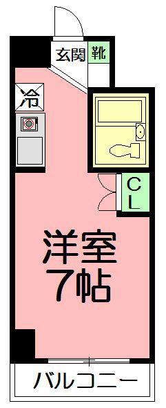 エストレージャ湘南(ワンルーム/4階)の間取り写真