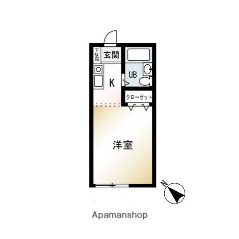 ティアラ湘南辻堂(ワンルーム/1階)の間取り写真