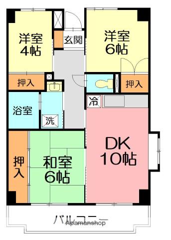 湘南カームライズ(3LDK/3階)の間取り写真