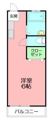 ハイツ・ライラック(ワンルーム/2階)の間取り写真