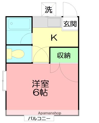 富士ハイツ(1K/1階)の間取り写真