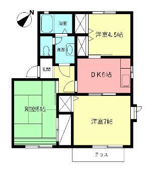 グランメールA(3DK/1階)の間取り写真