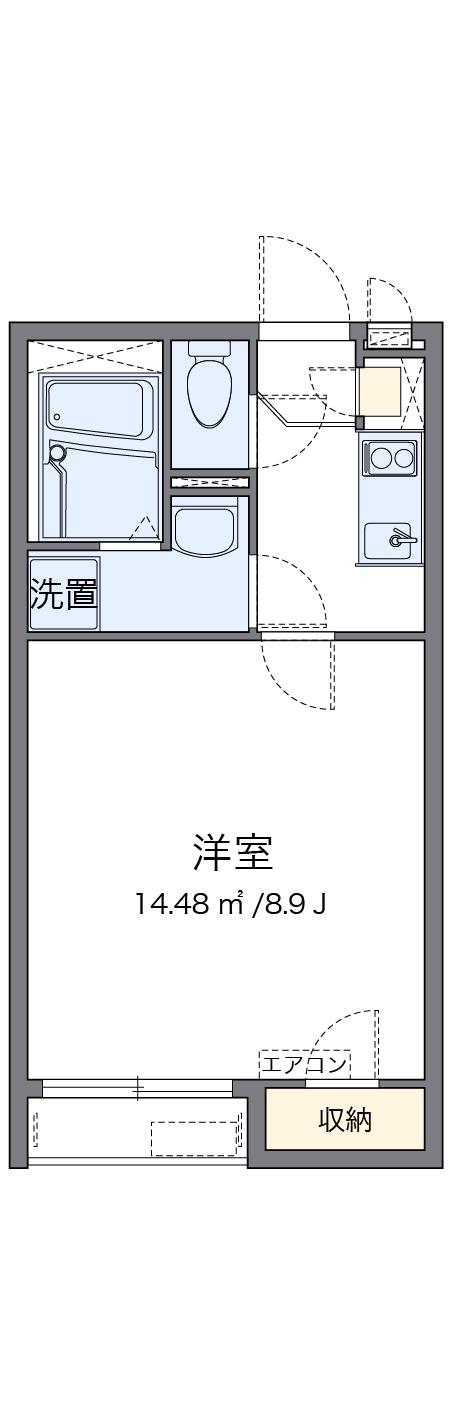 クレイノさんふらわー入谷(1K/1階)の間取り写真