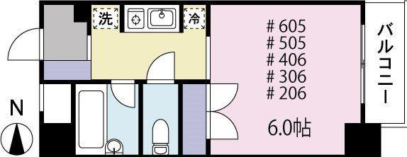 ジュネス南林間(1K/3階)の間取り写真