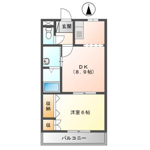 ルピナス(1LDK/2階)の間取り写真