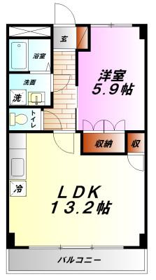 JSガーデン(1LDK/3階)の間取り写真