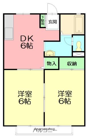 カーサエクセル(2DK/1階)の間取り写真