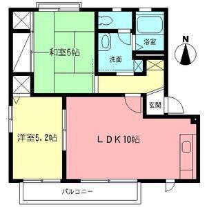 WILL Ⅰ(2LDK/2階)の間取り写真
