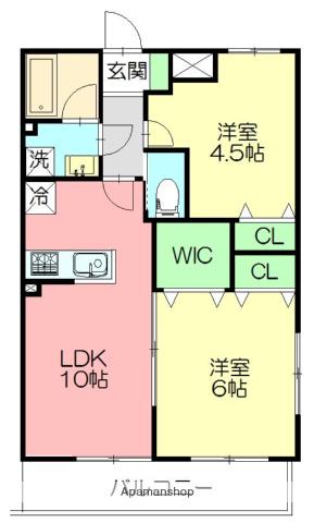 ルミエールブランシュ(2LDK/2階)の間取り写真