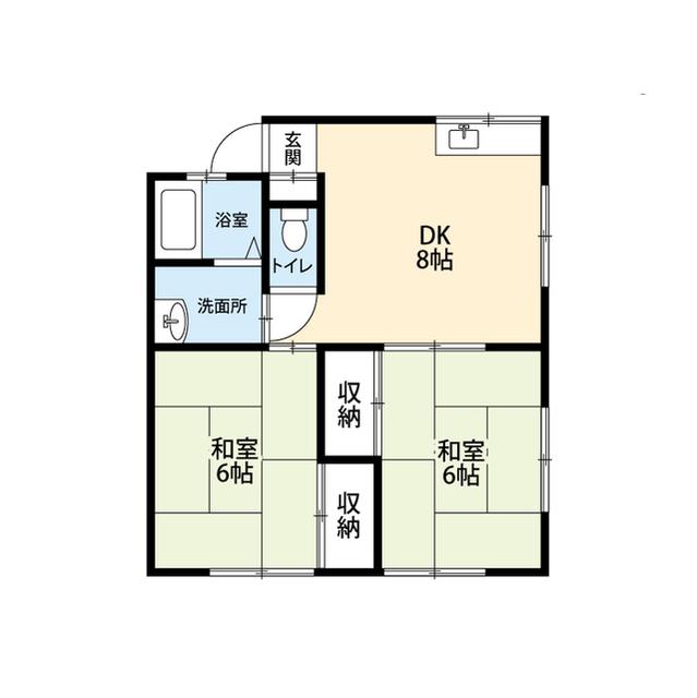 シャルム熊谷(2DK/1階)の間取り写真