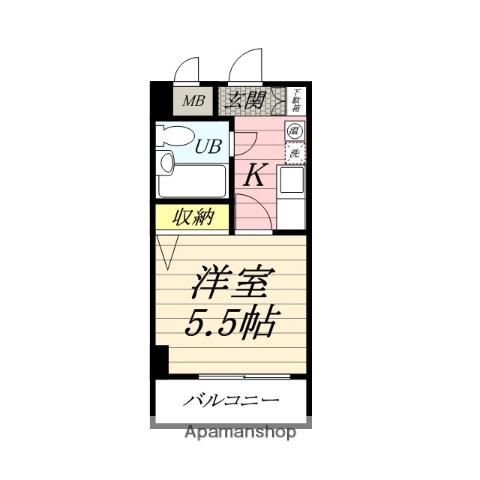 クリオ愛甲石田壱番館(1K/5階)の間取り写真