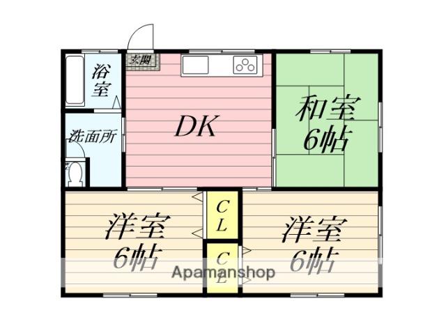 笠窪シオン(3DK/1階)の間取り写真