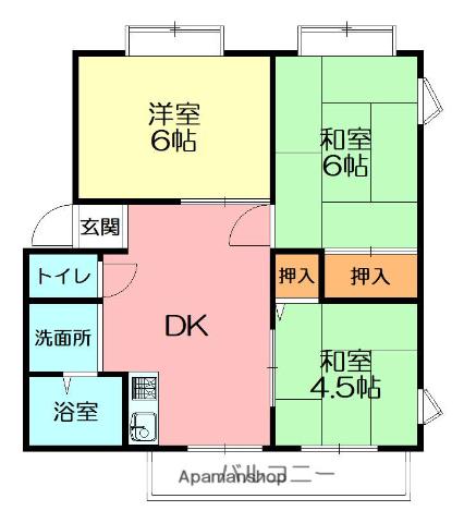 サープラス伊勢原PⅢ(3DK/1階)の間取り写真