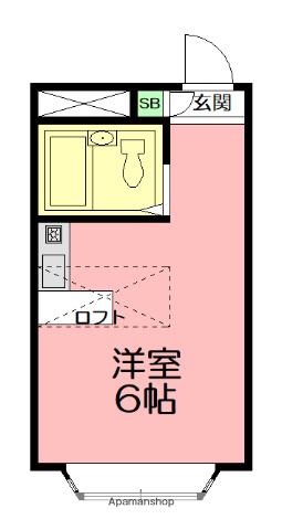 ベルピア伊勢原1-1(ワンルーム/1階)の間取り写真