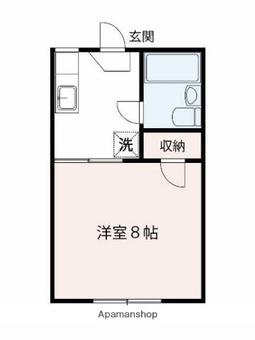 ウィスカーハイツ(1K/1階)の間取り写真