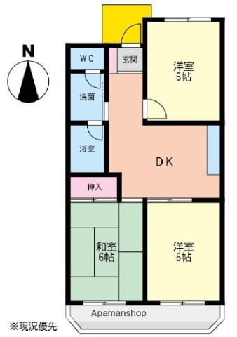 メゾン長井(3DK/3階)の間取り写真