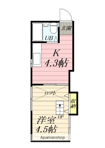 カーサ香川(1DK/1階)の間取り写真