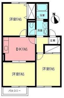スカイプラザA(3DK/1階)の間取り写真