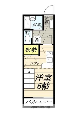 パルフェタムール(ワンルーム/1階)の間取り写真