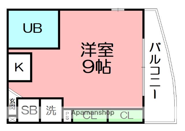 テニメントヒル(ワンルーム/1階)の間取り写真