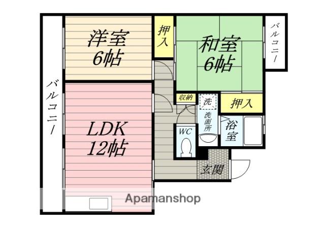 ピアシティ加藤(2LDK/2階)の間取り写真