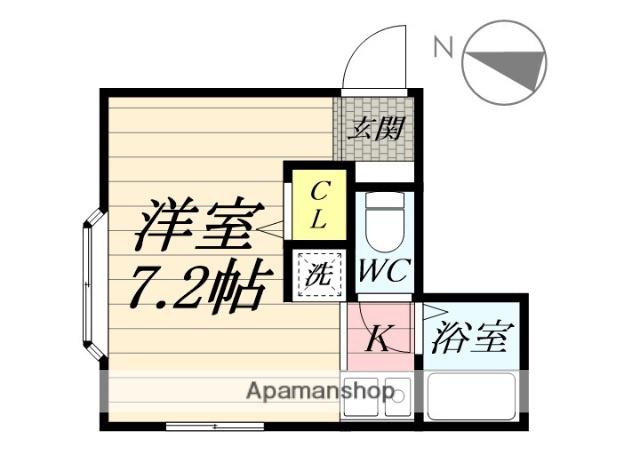 ハイライフ石上(1K/1階)の間取り写真