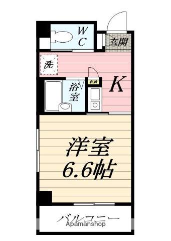 ベアーズ湘南(1K/3階)の間取り写真