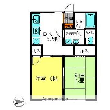 メゾン片倉(2DK/1階)の間取り写真