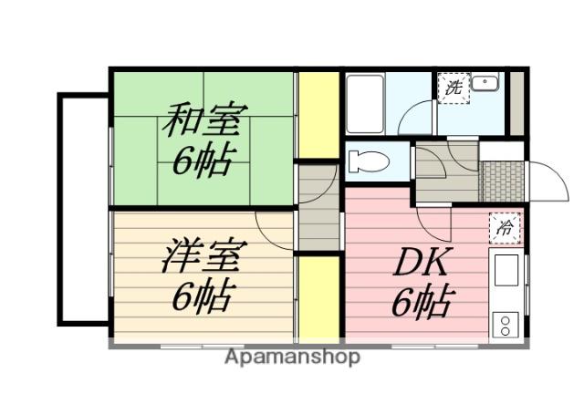 パーク茅ヶ崎館(2DK/2階)の間取り写真